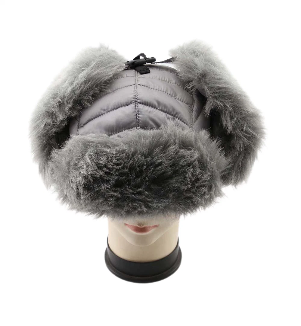 Winter Warm Waterproof Bomber Trapper Faux Fur Hat with Foldable Ear Cover Comfortable and Breathable Russian Style Hat Cap