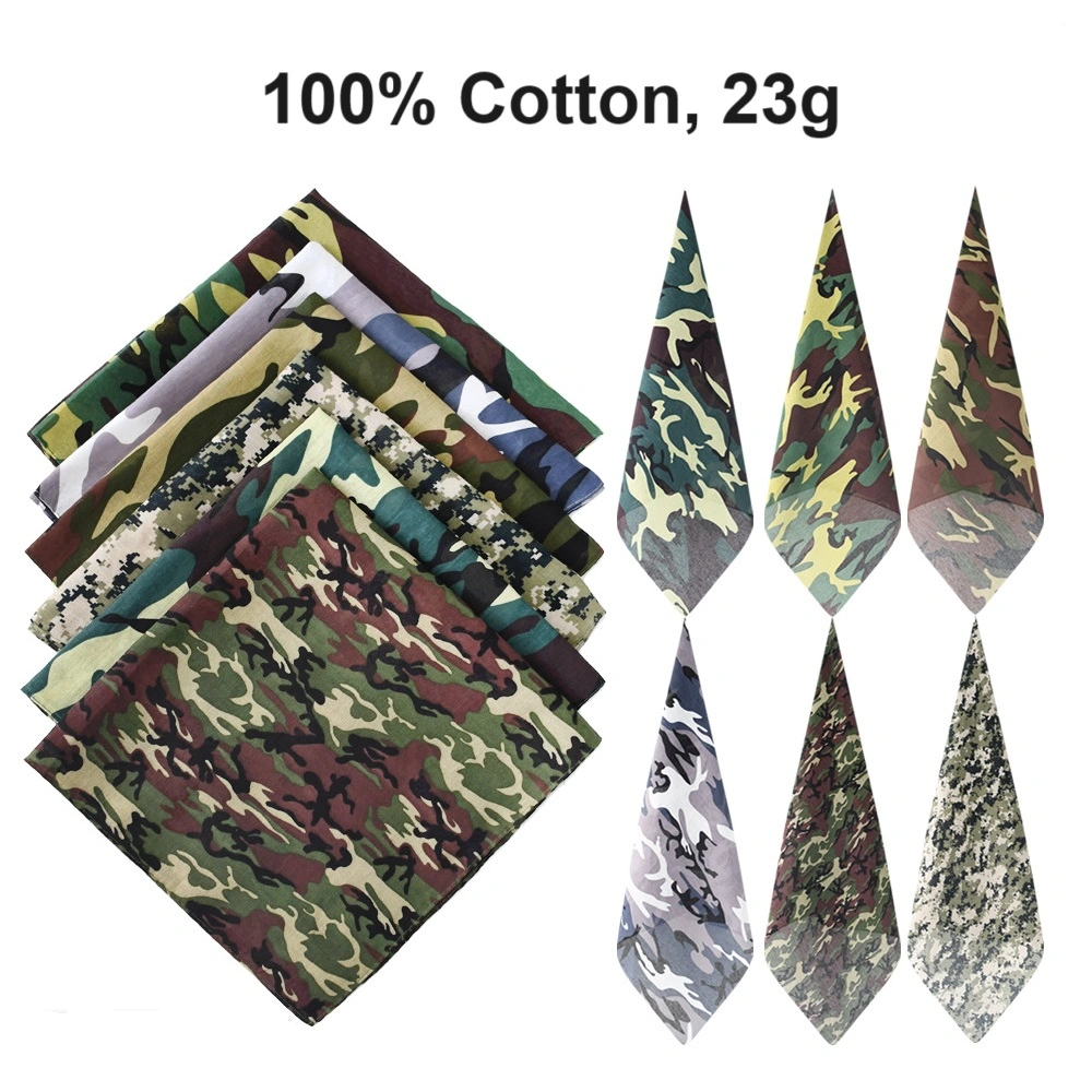 100% Cotton Camouflage Head Wrap Wristband Kerchief Bandanas of Camo Pattern 23G