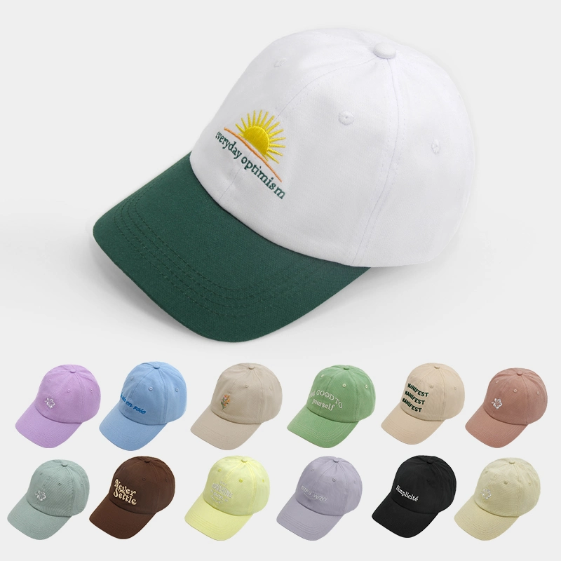 Plain Cotton Fits Men Women 6 Panel Adjustable Unstructured Baseball Caps Custom Dad Hat