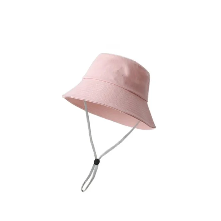 Wholesale Large Brim Cotton Bucket Hat Multicolor Fashion Sun Protection Unisex Fisherman Hat with Windproof Rope