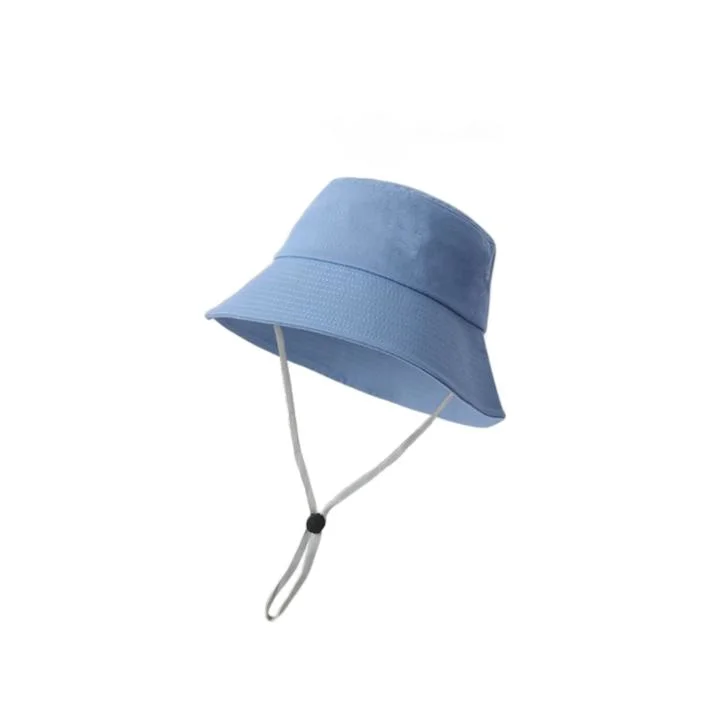 Wholesale Large Brim Cotton Bucket Hat Multicolor Fashion Sun Protection Unisex Fisherman Hat with Windproof Rope