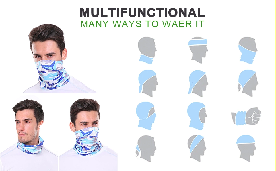 Free Sample Wholesale Bandana Popular Print Balaclava with Earhook Breathable Soft Tube Bandana