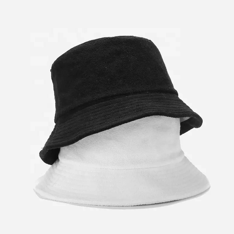 High Quality Customized Plain Cotton Blank Terry Cloth Towel Bucket Hat