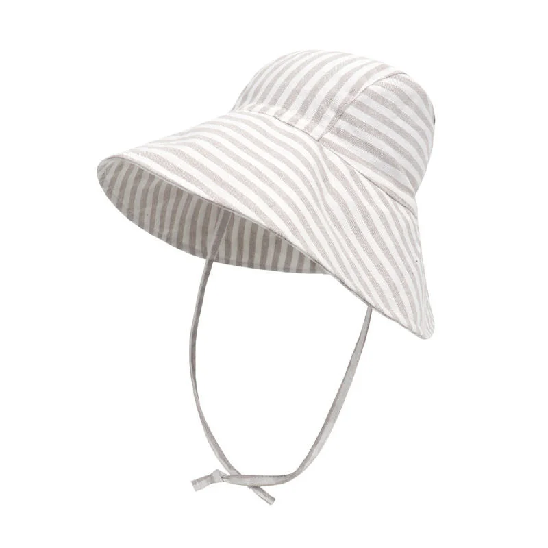 Customized Adjustable Baby Kids Sun Hat UV Summer Sunshade Wide Brim with Rope Baby Bucket Hat