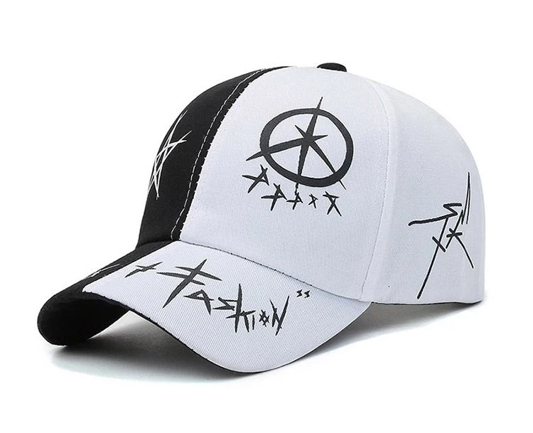 Customized New Korean Version Fashionable Letter Baseball Cap with Personalized Patchwork Printing Trend Street Shading Duckbill Cap