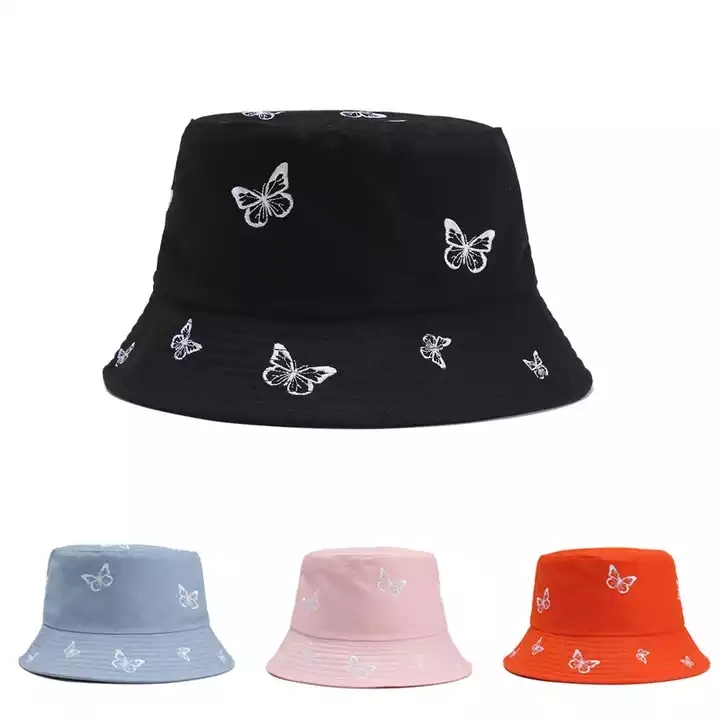 New Embroidery Fisherman Hat Men Women Reversible Bucket Hat