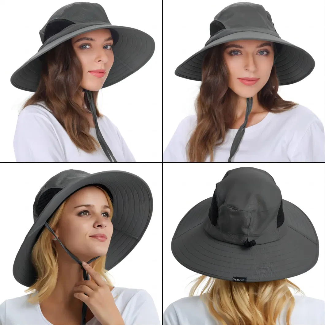 Popular Design Men and Women Waterproof Wide Brim Sun Straw Cap Bucket Hat