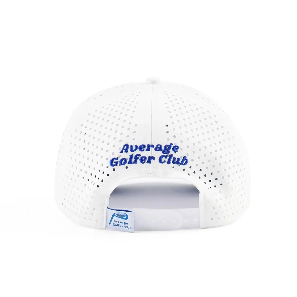 Custom Embroidery Logo 5 Panels Curved Hats Perforated Laser Cutting Hole Drill Baseball Caps Gorras Nylon Waterproof Sport Polyester Rope Golf Hat