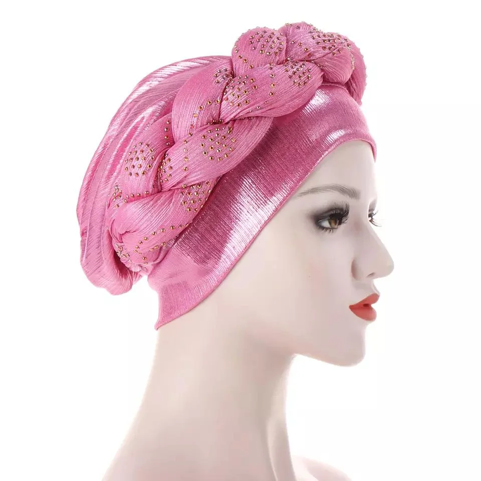 Turban Hats Women Muslim Beads Headscarf India Turban Hat for Women