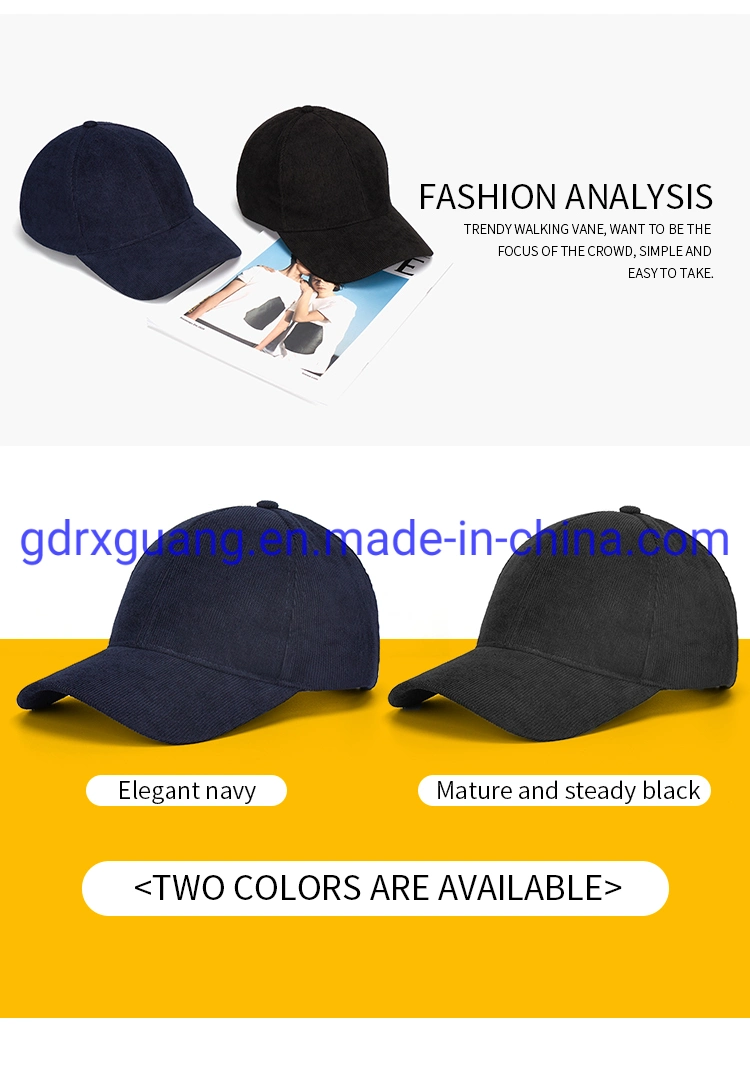 Wholesale Design 6 Panel Blank Baseball Caps Custom Corduroy Hats