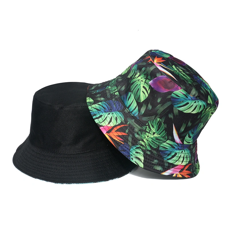 Custom Logo Bucket Hat Summer Fisherman Gorras, Women Reversible Sun Cap