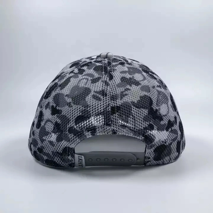 OEM High Quality Unisex Polyester 5 Panel Mesh Gorras Sports Caps Custom Sublimation Full Printing Design Camo Foam Trucker Hat