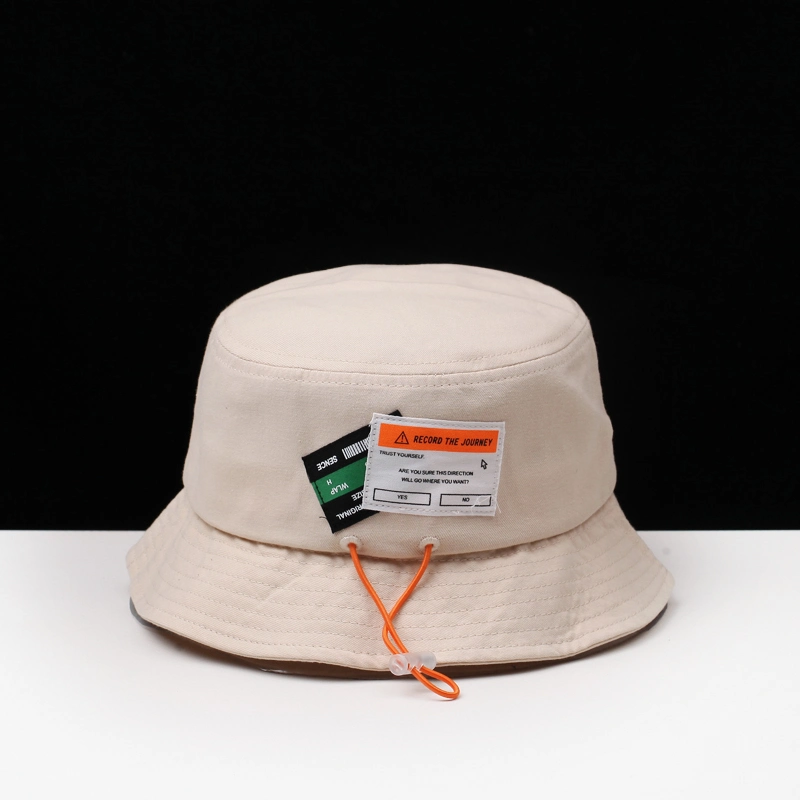 Cotton Adjustable Woven Label Embroidery Casual Fashion Summer Bucket Hat