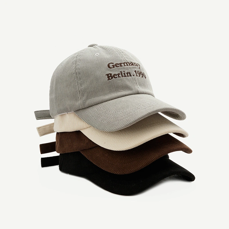Custom Corduroy Embroidery Logo Trucker Hats Mesh Back Caps