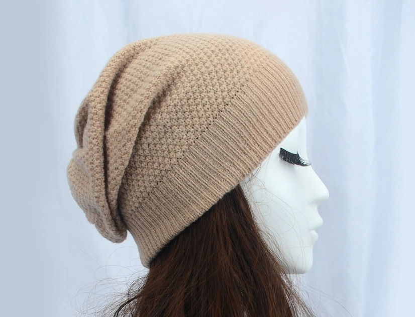 Fashionable Warm Plush Winter Beanie Cap Soft Knitted Slouchy Hat