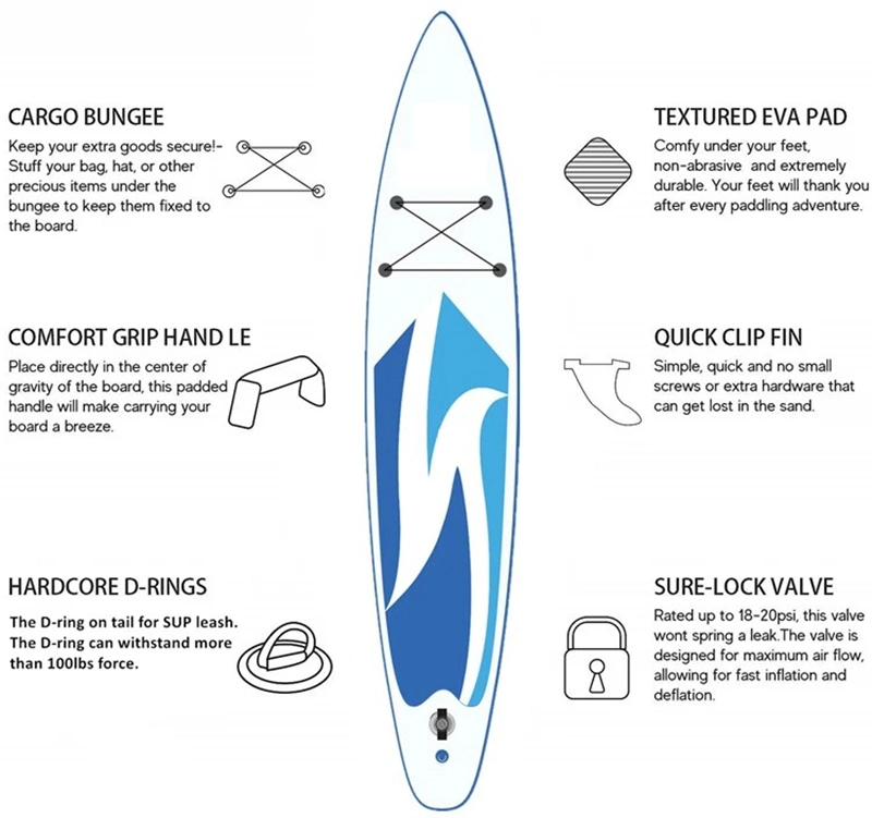 Isup Sup Stand up Paddle Board Surfboard Inflatable Paddleboard with Accesories