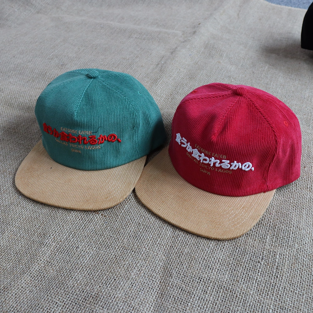 OEM 2 Tone Two Tone 100% Cotton 5 Panel Hat Embroidery Logo Custom Snap Back Vintage Unstructured Snapback Cap