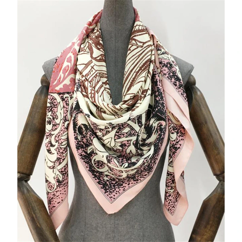 Vintage Cotton Soft Silk Felling Printed Shawl Square Scarf Bandana