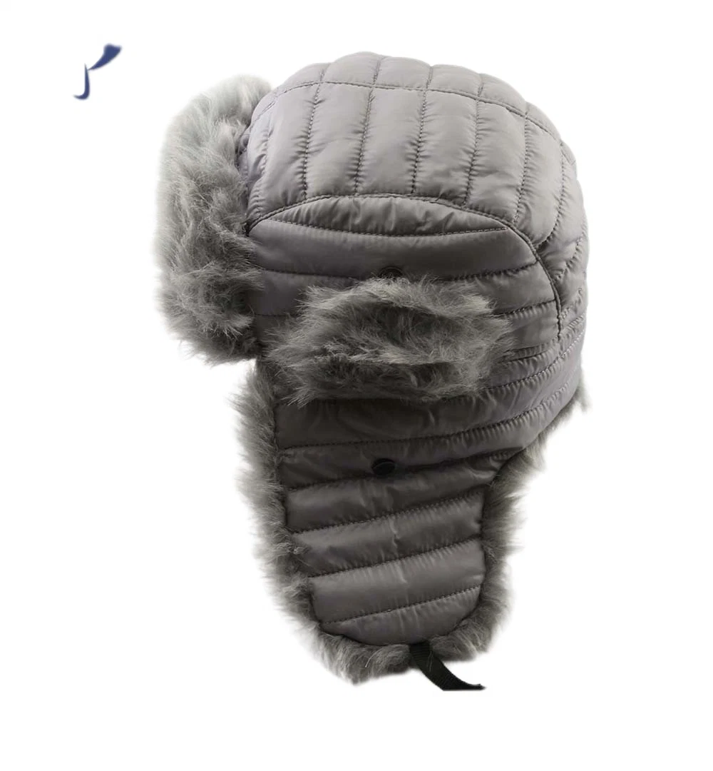 Winter Warm Waterproof Bomber Trapper Faux Fur Hat with Foldable Ear Cover Comfortable and Breathable Russian Style Hat Cap