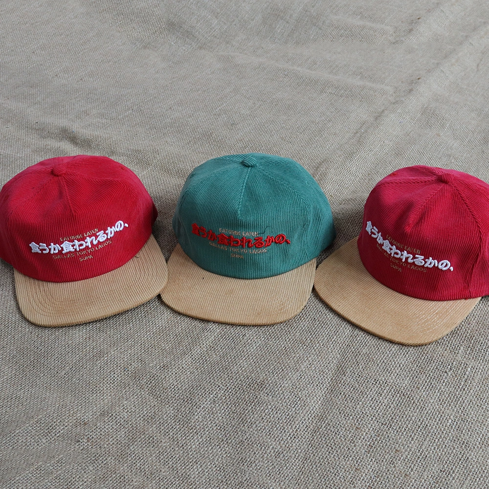 OEM 2 Tone Two Tone 100% Cotton 5 Panel Hat Embroidery Logo Custom Snap Back Vintage Unstructured Snapback Cap