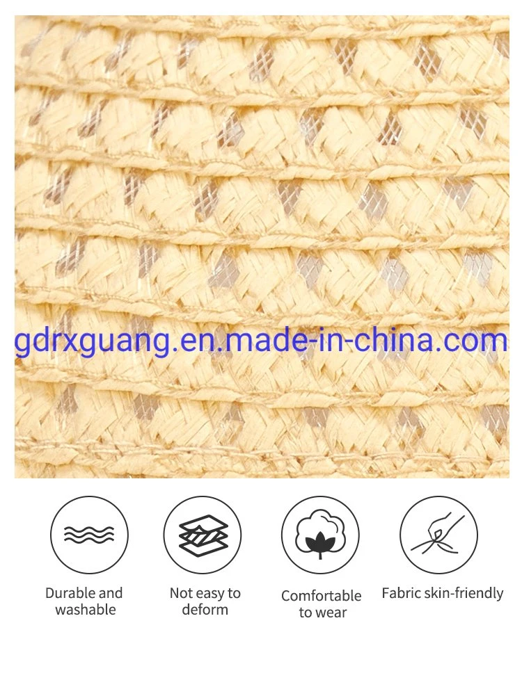 High Quality Hand Woven Visor Caps Summer Women Custom Straw Hat