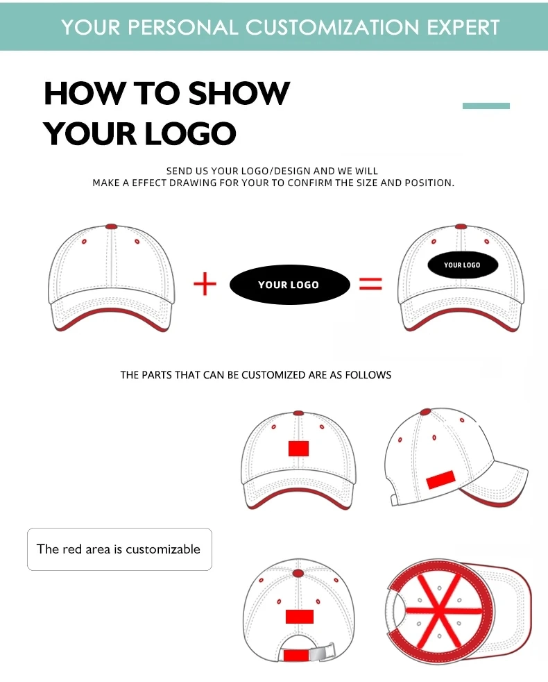 5 Panel 3D Embroidery Logo Golf Sports Baseball Cap Snapback Rope Hat