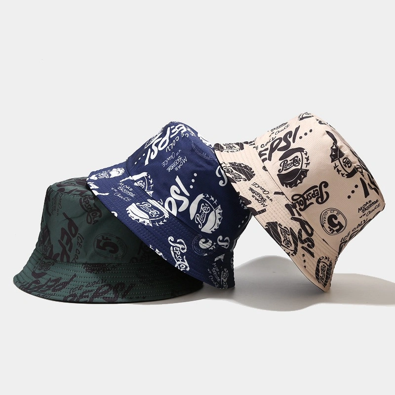 Customized Reversible Summer Fashion Print Bucket Hat Women Beach Sun Cap Reversible Bob Fisherman Hat