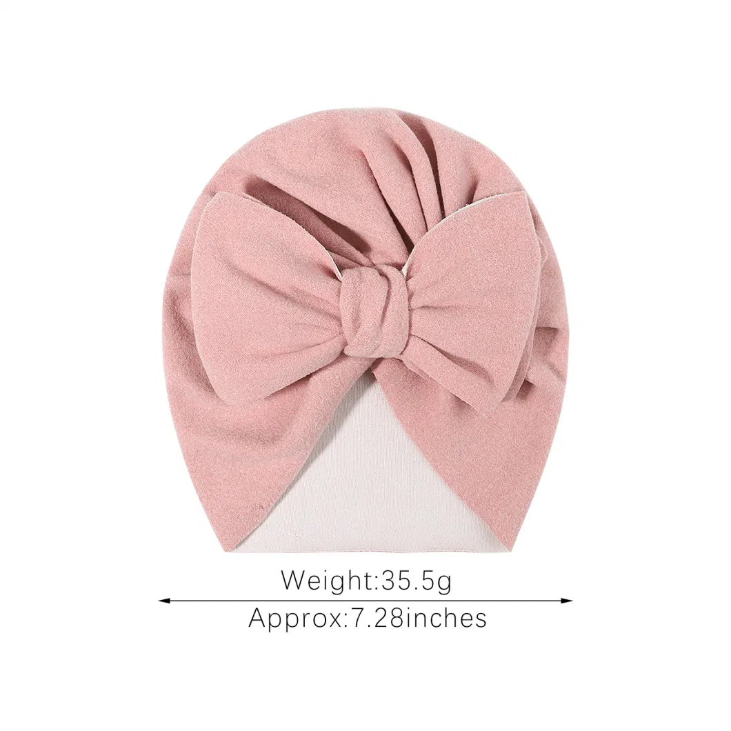 New Baby Hat for Autumn Winter Cute Big Bowknot Cotton Cap Bandana