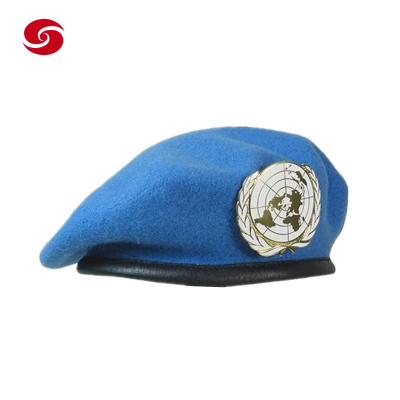 Un Blue Wool Cotton Nylon Soldier Army Military Beret Cap