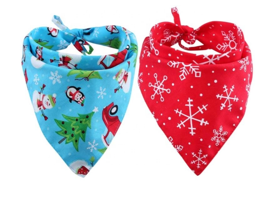 Hanyang Pet Products Pet Accessories Custom Various Pattern Pet Dog Bandannas Pet Dog Bandana for Christmas