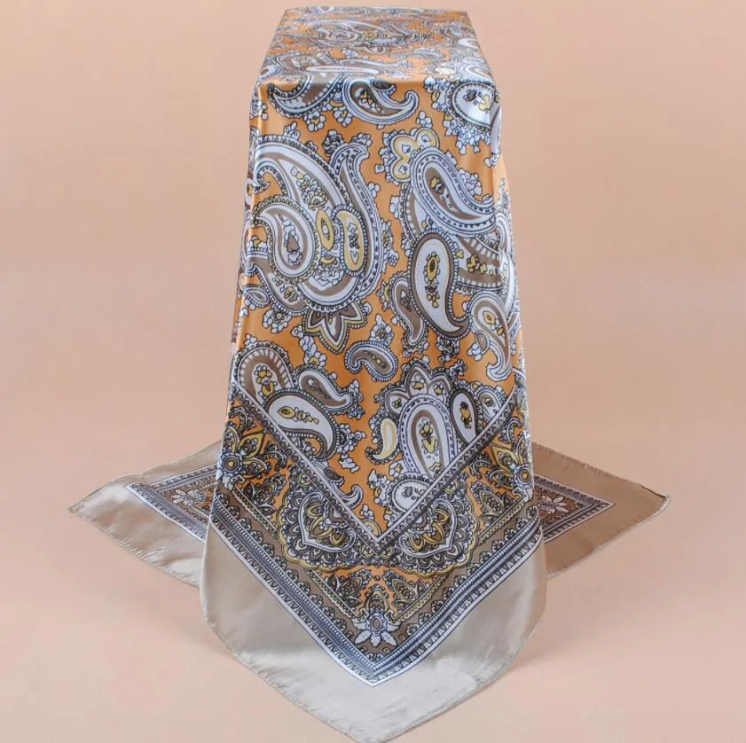 Silk Paisley Bandana Scarf for Women Square Fashion Hair Head Scarf Satin Scarves Silky Neckerchief