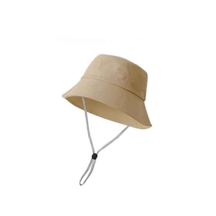 Wholesale Large Brim Cotton Bucket Hat Multicolor Fashion Sun Protection Unisex Fisherman Hat with Windproof Rope