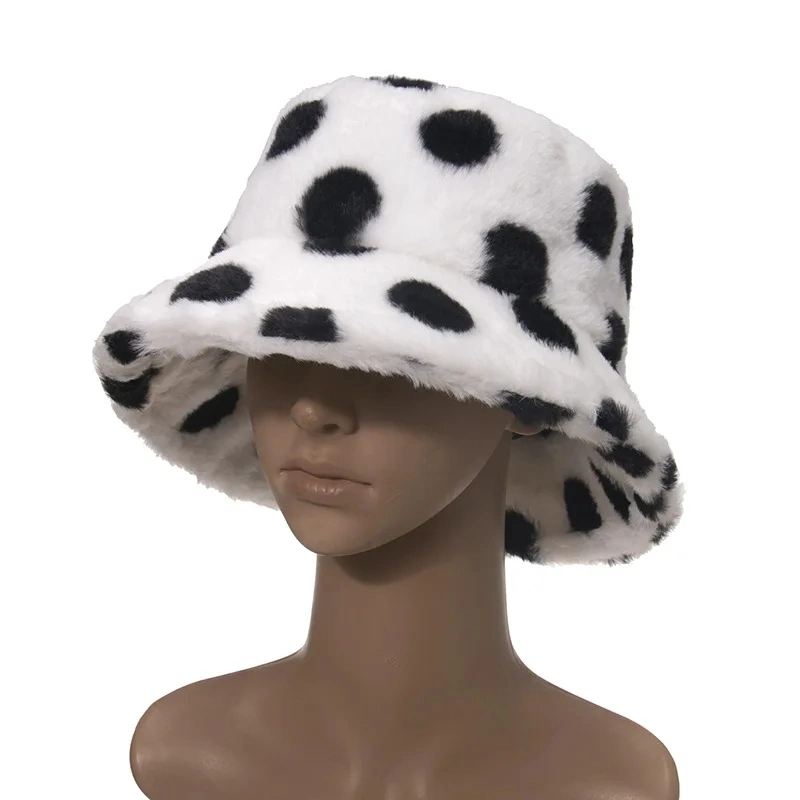 Soft Warm Winter Outdoor Women Fluffy Faux Fur Bucket Hat