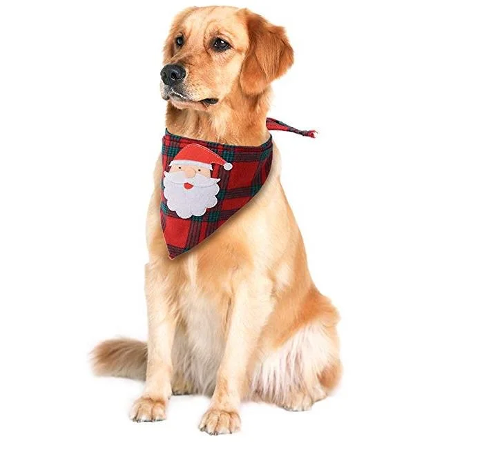 Hanyang Pet Products Pet Accessories Custom Various Pattern Pet Dog Bandannas Pet Dog Bandana for Christmas
