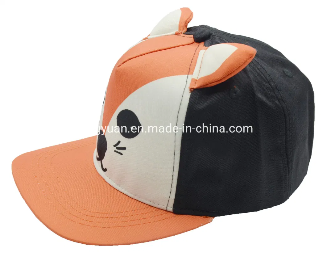 Wholesale Cotton Children Flat Tongue Baseball Cap with Animal Printing BSCI, Oeko Tex