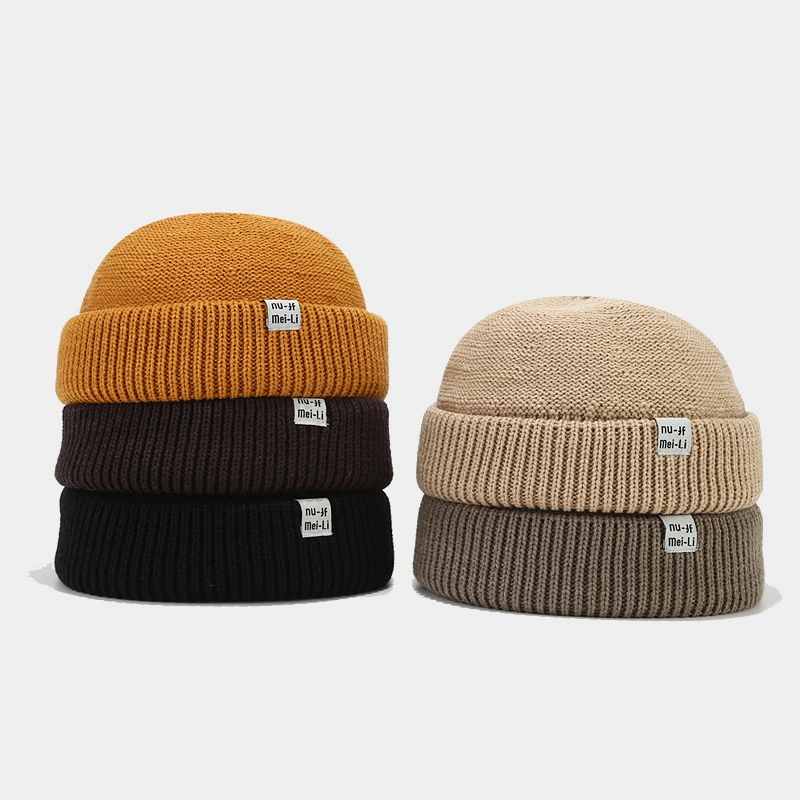 Wholesale Branded Winter Autumn Woven Label Cotton Knitted Trucker Dad Hats