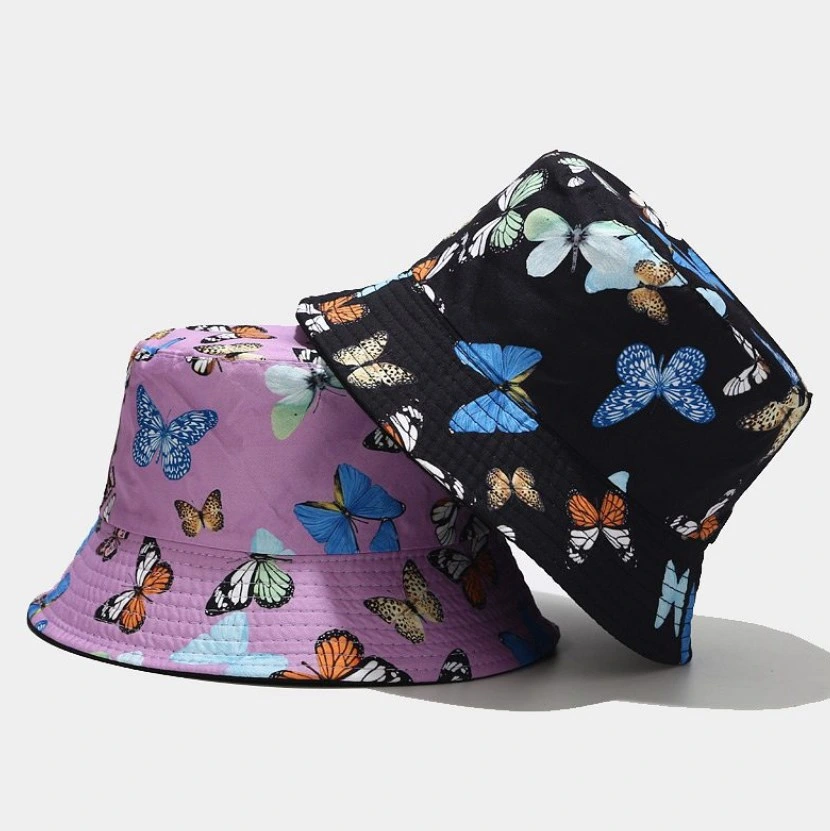 Hot Sales New Fashion Summer Outdoor Butterfly Print Bucket Hat