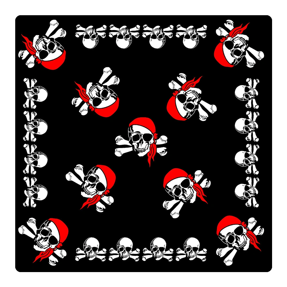 Halloween Holiday Polyester Skeleton Skull Bandana Cowboy Style Headband Bandanna