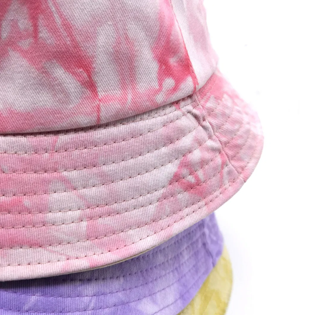 OEM Cotton Tie Dying Printing Bucket Hat Summer Beach Visor Bucket Hat