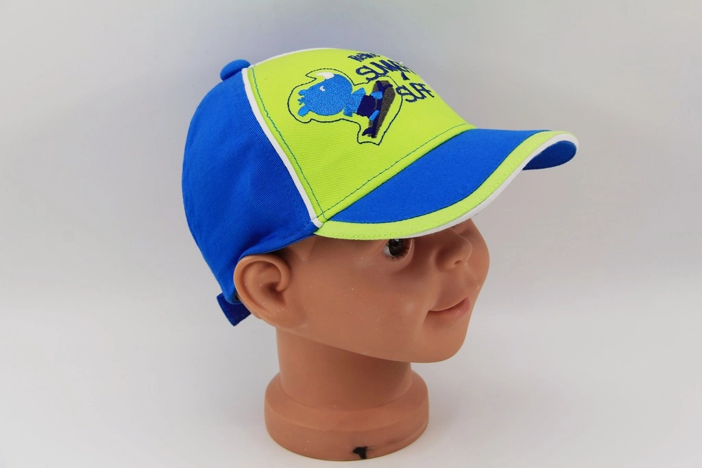 Child Summer Baseball Cap with Rhinoceros Surfing Embroidery