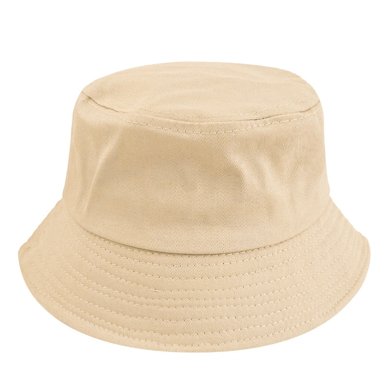 OEM&ODM Fisherman Female Printed-Logo Male Solid-Colour Light Cotton Cap Bucket Hat