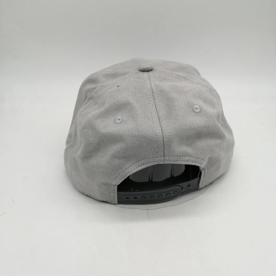 Custom Embroidery Logo Suede 6 Panel Luxury Flat Brim Snap Back Cap Sport Hip Hop Snapback Hat