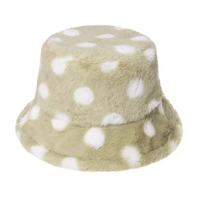 Soft Warm Winter Outdoor Women Fluffy Faux Fur Bucket Hat