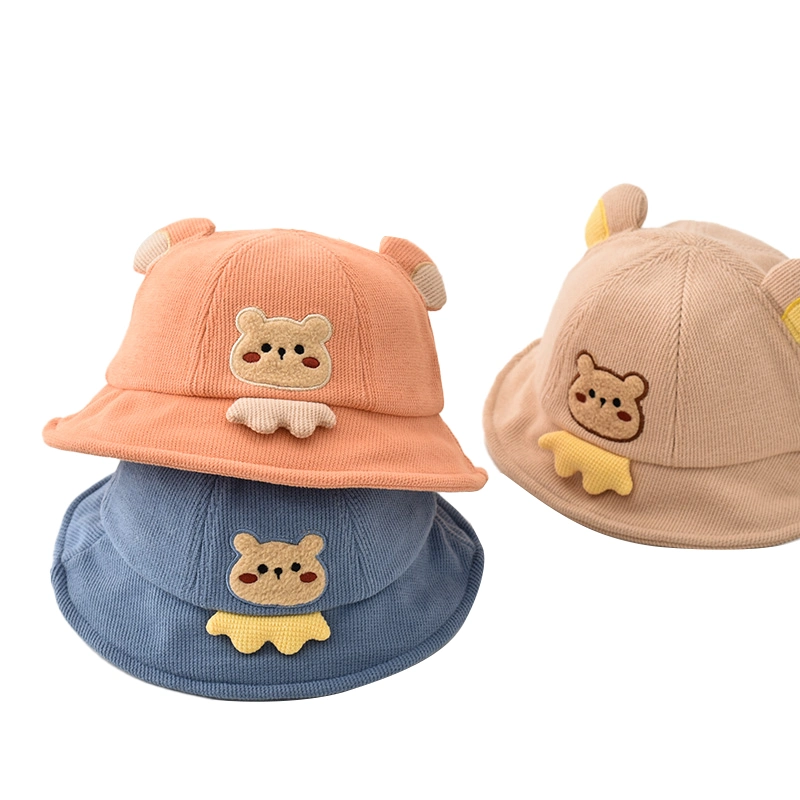 Wholesale Manufacturer Cute Custom Corduroy Autumn Winter Children Bucket Hat Fisherman Hat for Outdoor Activities