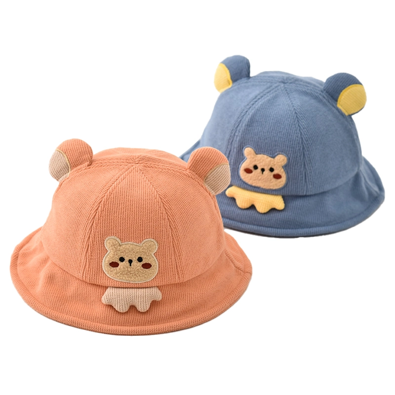 Wholesale Manufacturer Cute Custom Corduroy Autumn Winter Children Bucket Hat Fisherman Hat for Outdoor Activities