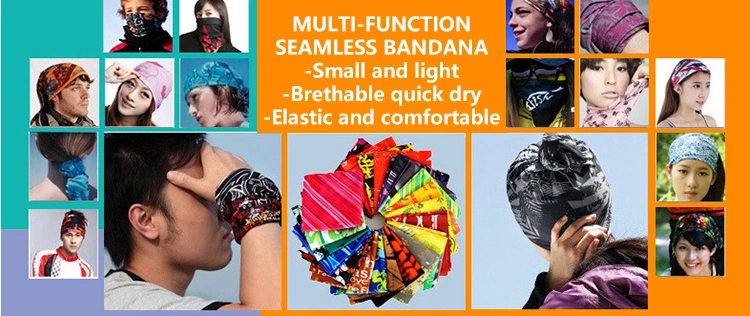 Customized Logo Printed Magic Headscarf Multi Function Magic Scarf Seamless Tube Bandana