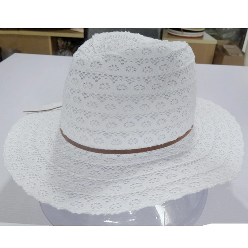 Woman&prime;s Fashion Lace Triby Fake Suede Designer Brand Sun Visor Panama Hat