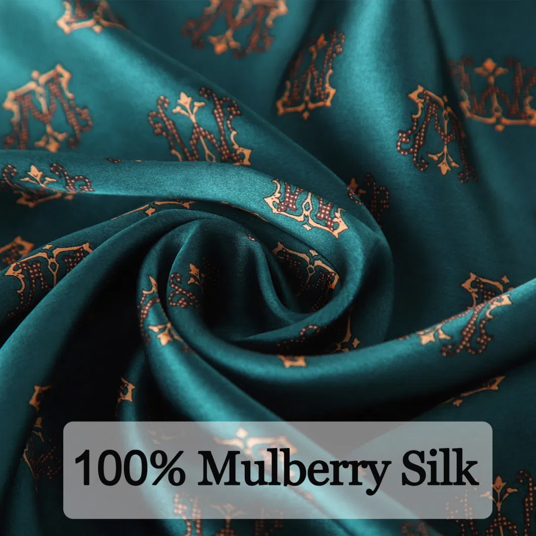 High Quality Blackish Green Silk Scarf Hair Band Printed Silk Headscarf