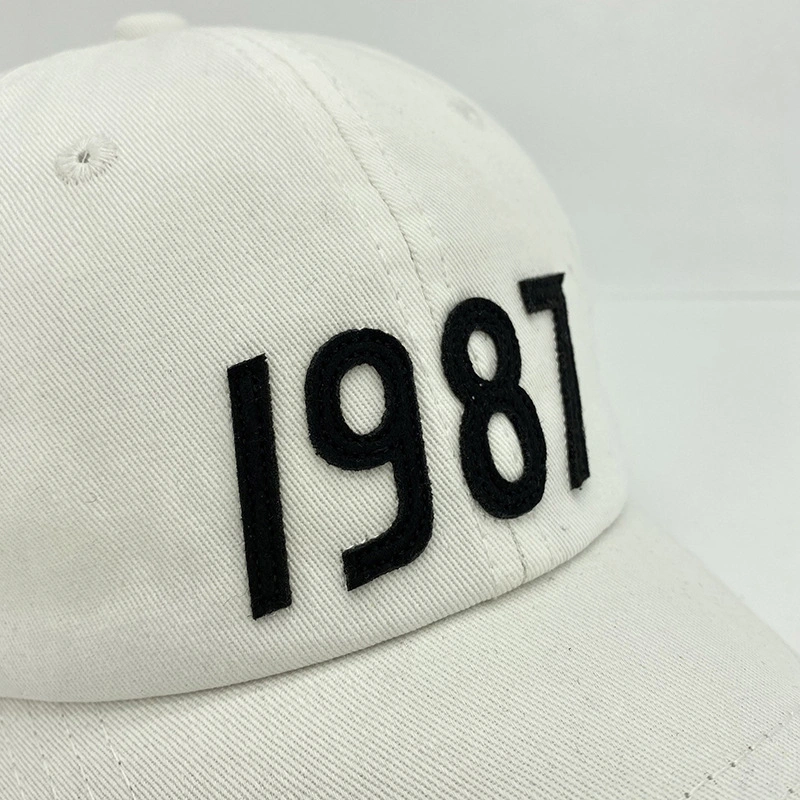 Fashionable Unisex Cotton Dad Hat Custom Logo Baseball Cap Embroidered 1987 Sports Cap for Adults