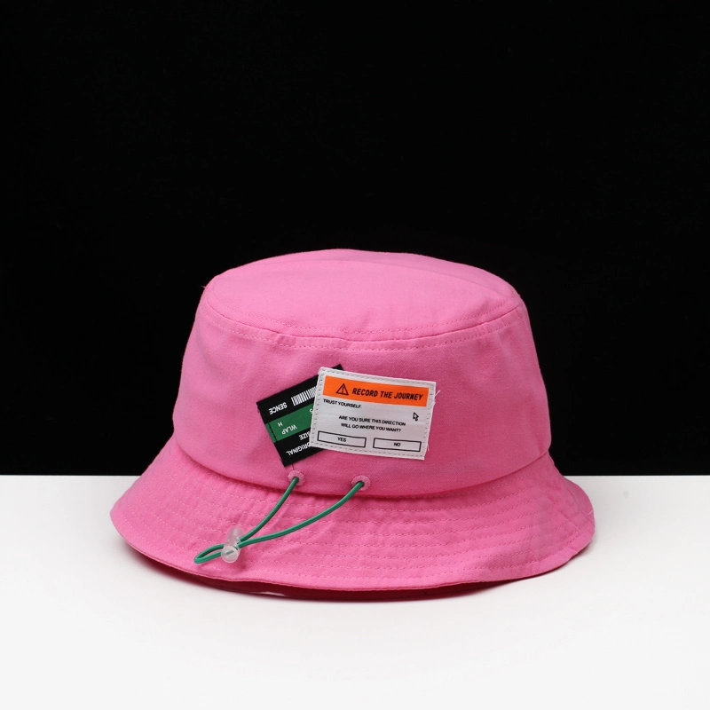 Cotton Adjustable Woven Label Embroidery Casual Fashion Summer Bucket Hat